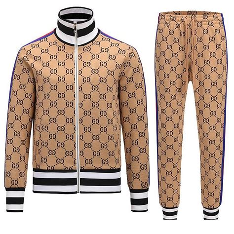 gucci white tracksuit mens|gucci jogging suit for men.